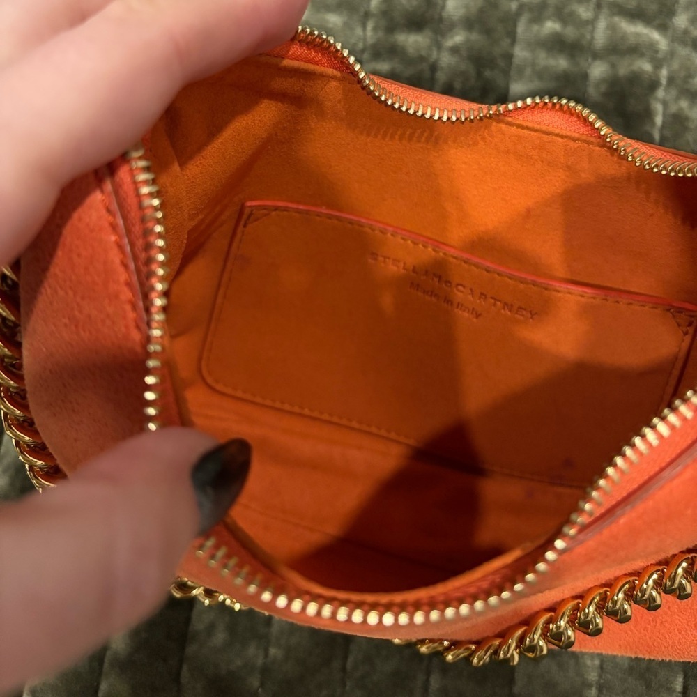 Stella McCartney Mini Zip Falabella Shoulder Bag in Orange - Picture 7 of 7